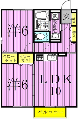 ルミエールＷ 102号室 間取り