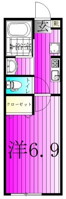 コモド馬込沢Ａ 102号室 間取り