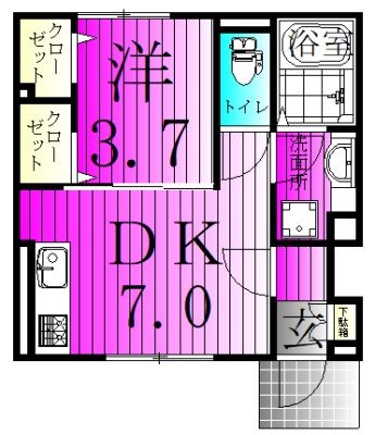 ポワソントワ  B号室 間取り