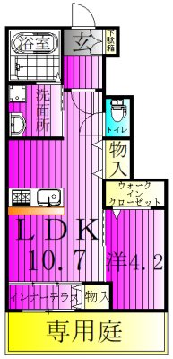 アードレークレセント 102号室 間取り