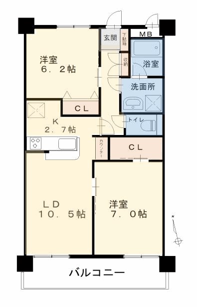 オアシスＦ棟 504号室 間取り