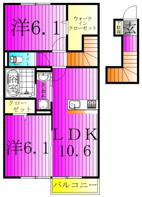 アレグリア 206号室 間取り