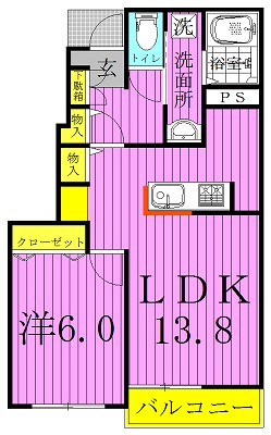 プラン　ソレイユⅠ 101号室 間取り