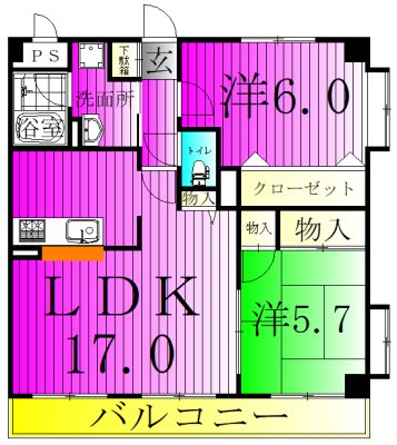 ヌーベルバーグ北柏 502号室 間取り