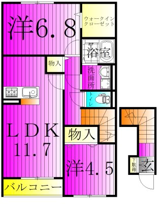 サンクレージュ 202号室 間取り