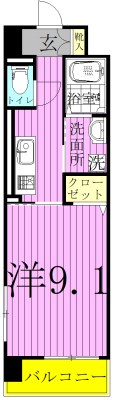 シェーヌⅤ 304号室 間取り