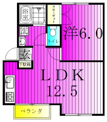 メゾン北小金B棟 202号室 間取り