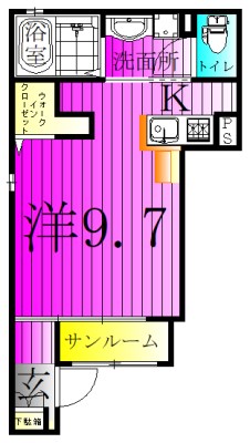 ウエストヒルA 101号室 間取り