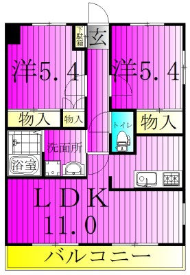 フォレストヴィラ船戸 201号室 間取り