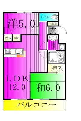 グレース松戸Ⅳ 201号室 間取り