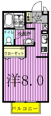 メルベーユパル  105号室 間取り