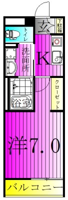 エブリワン・SS 101号室 間取り