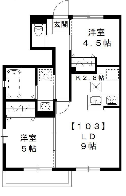 アルス　Ｂ棟 103号室 間取り