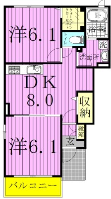 ウィステリア　カクトⅠ 103号室 間取り