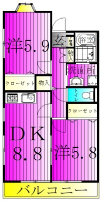 メゾン・ラフィーネⅡ 202号室 間取り