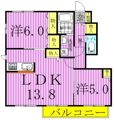 ジェンティーレⅠ 101号室 間取り