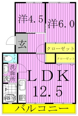 メゾンソレイユ 203号室 間取り