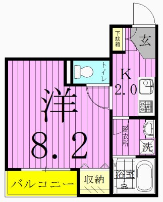 ヴィーブリアン松戸Ａ 102号室 間取り