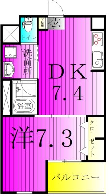 TREES Ⅱ 203号室 間取り