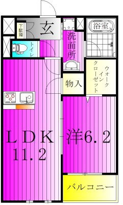 TREES Ⅱ 205号室 間取り