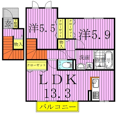 イーズフィールドＢ 202号室 間取り