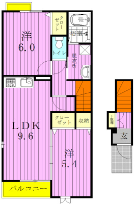 オークヒルズⅢ 203号室 間取り