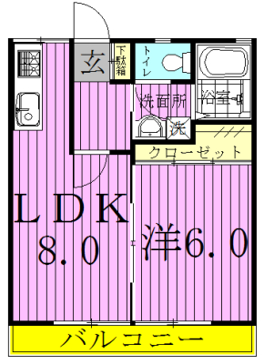ライヒ富里 103号室 間取り