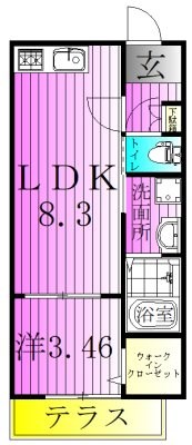 シエルドール南柏 102号室 間取り