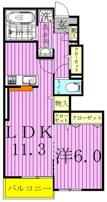 Ｍグランデ 103号室 間取り