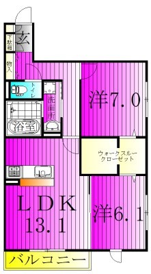 チェントラーレ 306号室 間取り