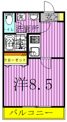 ロイヤルパレス 101号室 間取り