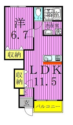 Camera　Felice 102号室 間取り