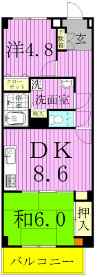 パインツリーコート 305号室 間取り