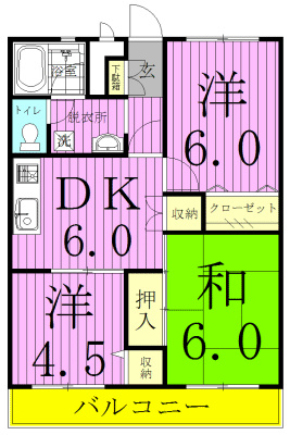 松丸第二コーポラス 201号室 間取り