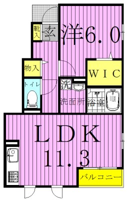 ドミールおおたかの森 101号室 間取り