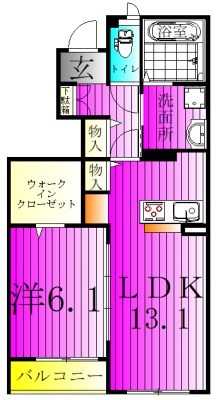 Ｐｌｕｍａｇｅ　プルマージュ 103号室 間取り