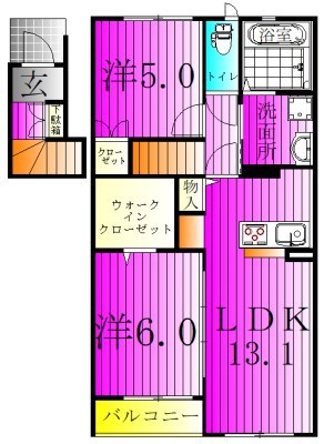 Ｐｌｕｍａｇｅ　プルマージュ 203号室 間取り