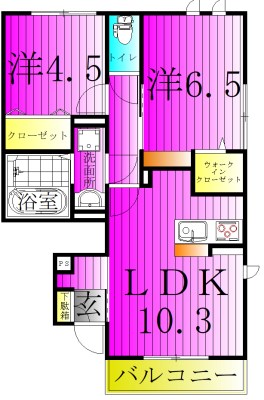 アセット　K 103号室 間取り