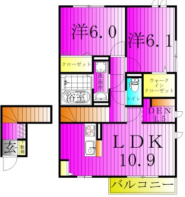 アセット　K 203号室 間取り