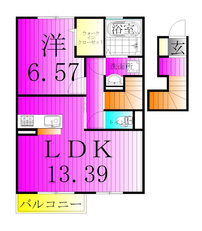 ぷからす  201号室 間取り