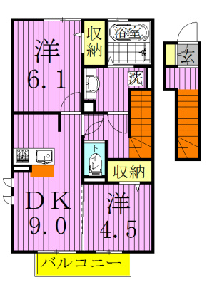 パリス 201号室 間取り