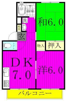 クレール相模台 103号室 間取り