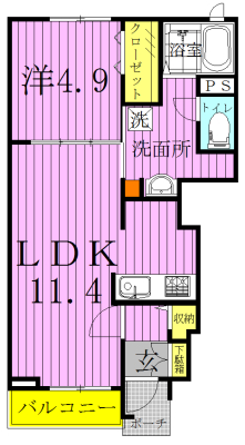 ブライト　スクエア 101号室 間取り