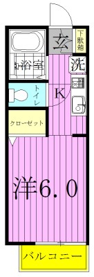 vaqueroB  107号室 間取り