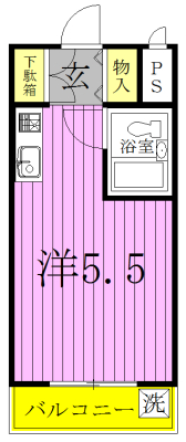 サンイング天王台 104号室 間取り