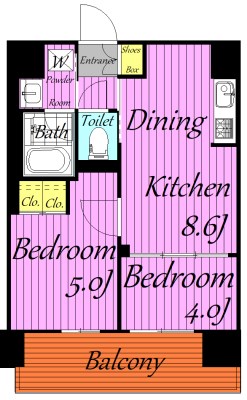 パークアクシス柏 601号室 間取り