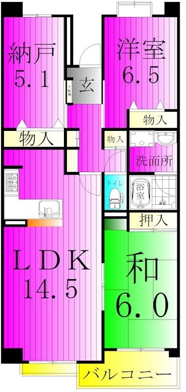ISM南柏 306号室 間取り