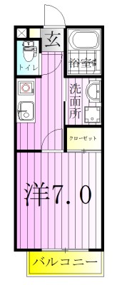 ルテナント秋山 201号室 間取り
