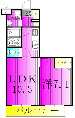 LIGHT  HOUSE 702号室 間取り