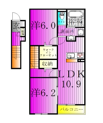 アルバスターⅡ 202号室 間取り